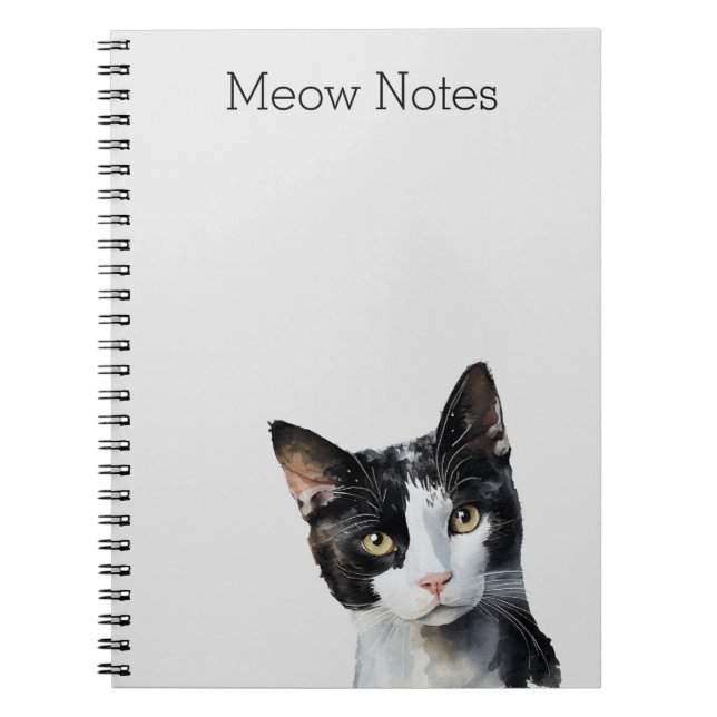 Carnet Chat Kitty blanc gris noir (Devant)
