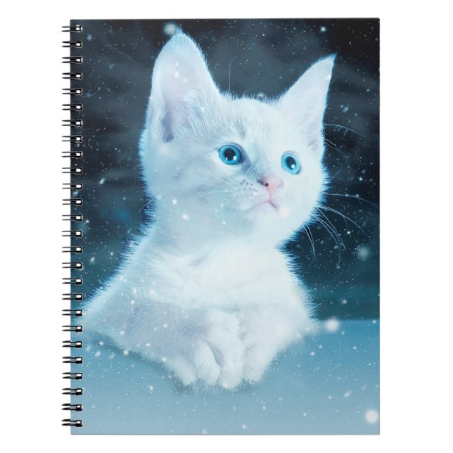 Carnet Chat kitty neige art animal nature (Devant)