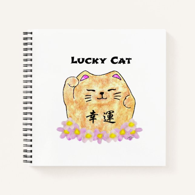 Carnet Chat Lucky (Maneki Neko) (Devant)