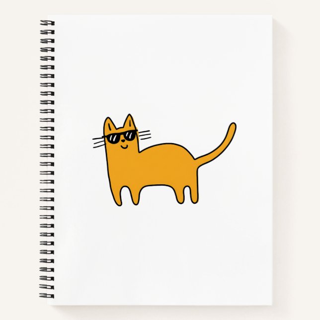 Carnet Chat Lunettes de Soleil Cool (Devant)