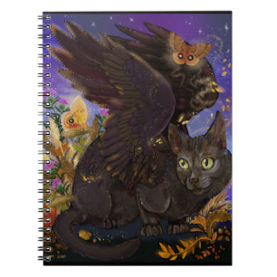 Carnet Chat magique de l'automne du corbeau