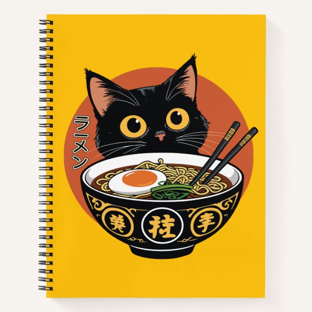 Carnet Chat mangeant des ramen  (Devant)