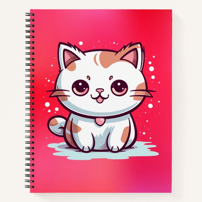 Carnet Chat Mignon Clipart de Style Kawaii (Devant)