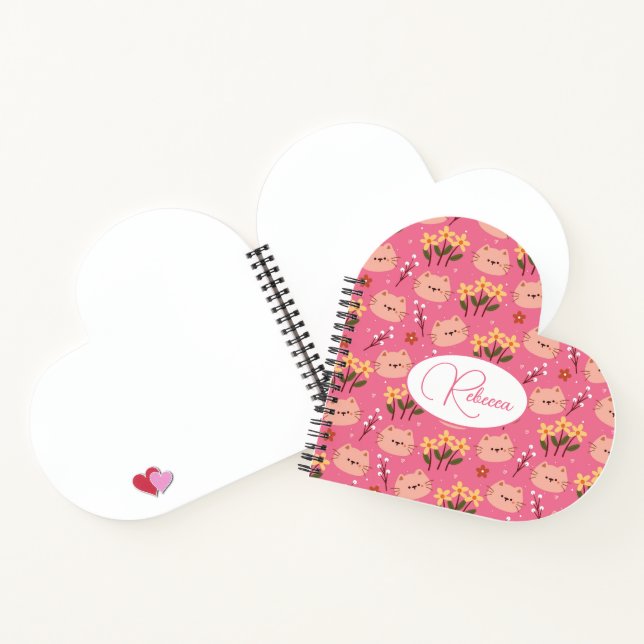 Carnet Chat mignon et fleurs (Intérieur)