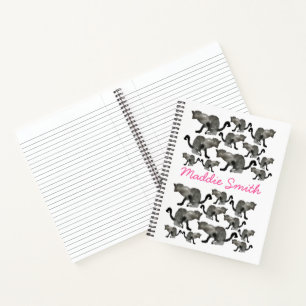 Carnet Chat monochrome couleur noir