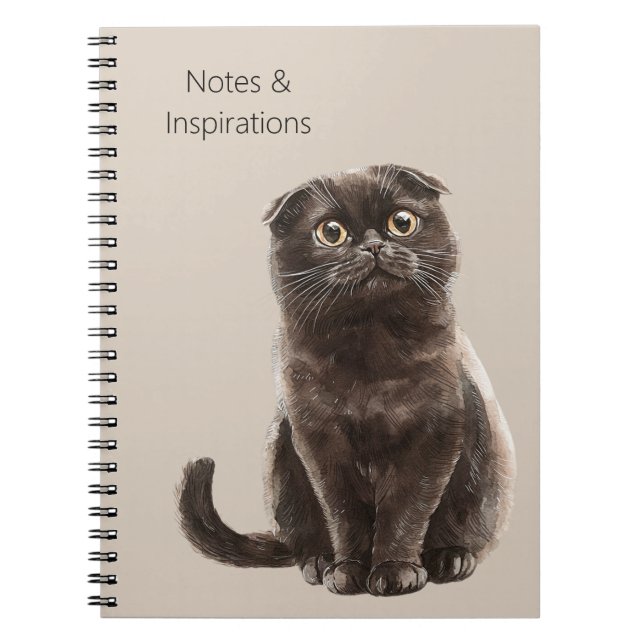 Carnet Chat noir à la crème   (Devant)