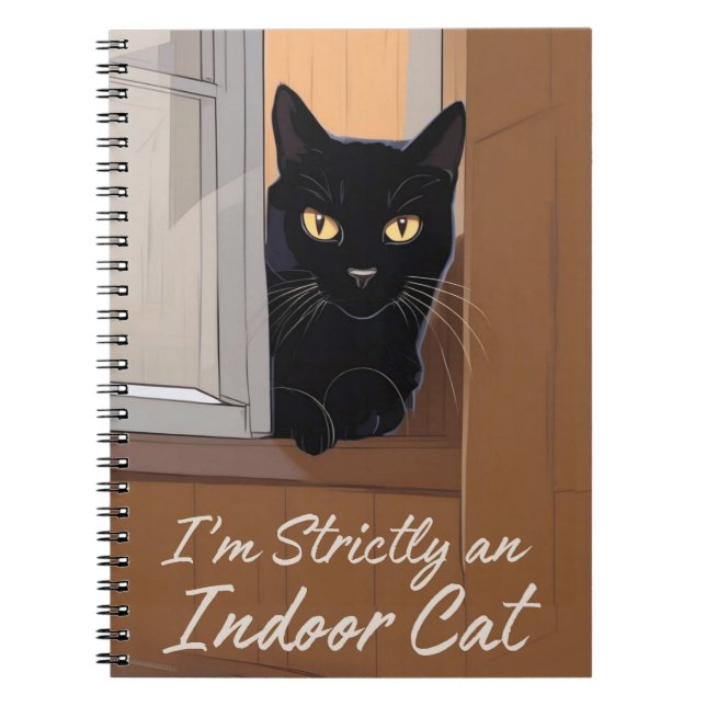 Carnet Chat noir à la fenêtre (Devant)