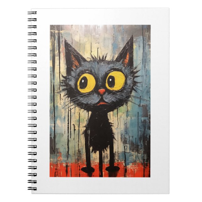 Carnet Chat noir aux yeux jaunes (Devant)