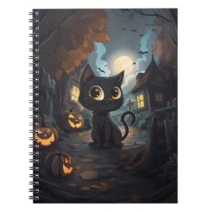 Carnet Chat noir avec Jack-o-Lanterns d'Halloween