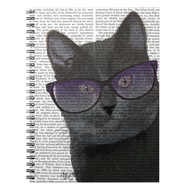 Carnet Chat noir avec lunettes de soleil 2 (Devant)