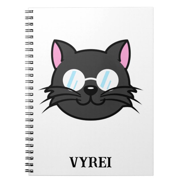 Carnet Chat noir Chat noir Chat gris Chat portant des lun (Devant)
