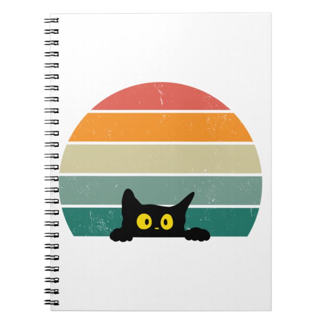 Carnet Chat noir Coucher de soleil Coucher de soleil Vint (Devant)