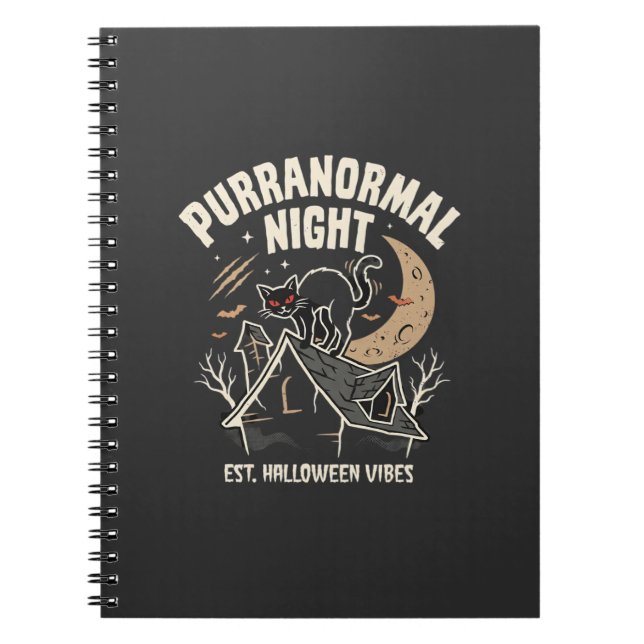 Carnet Chat noir de la lune d'Halloween (2) (Devant)
