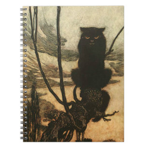 Carnet Chat noir d'Halloween effrayant vintage Rackham