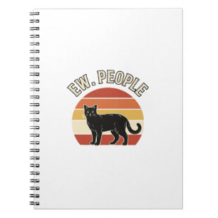 Carnet Chat Noir Drôle Ew Personnes Design Rétro Vintage_