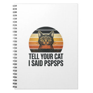 Carnet Chat noir drôle Pspsps Design vintage coucher de s