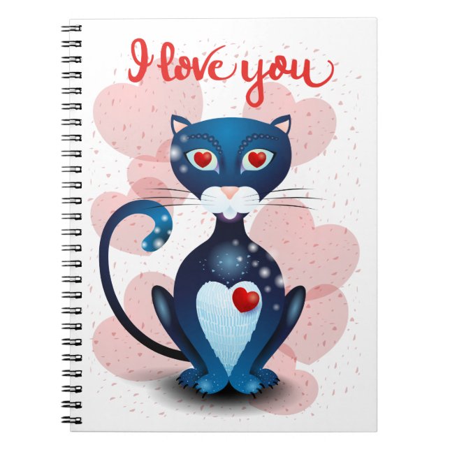 Carnet Chat noir en amour (Devant)