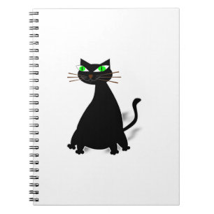 Carnet Chat noir gras aux yeux verts