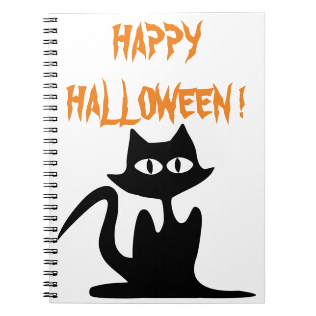 CARNET CHAT NOIR "HAPPY HALLOWEEN" (Devant)