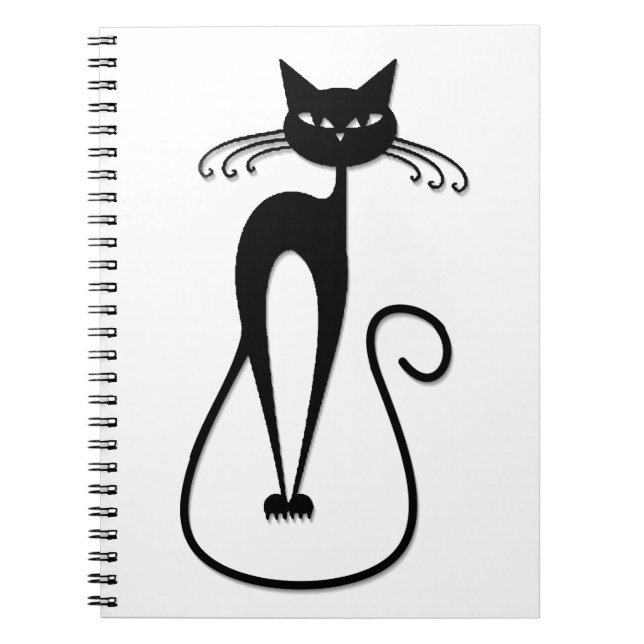 Carnet Chat noir maigre fantaisiste (Devant)