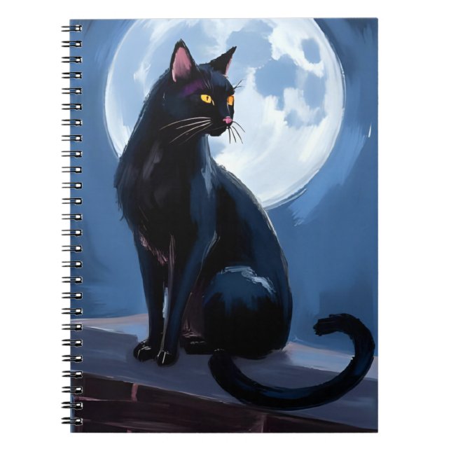 Carnet Chat Noir | Peinture d'Animal de Compagnie sous la (Devant)