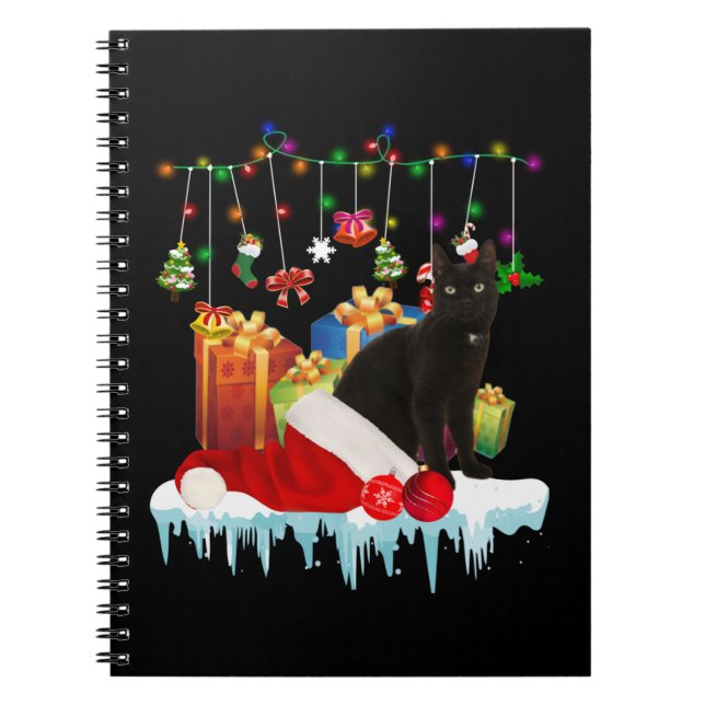 Carnet Chat Noir Présent De Mon Noël (Devant)