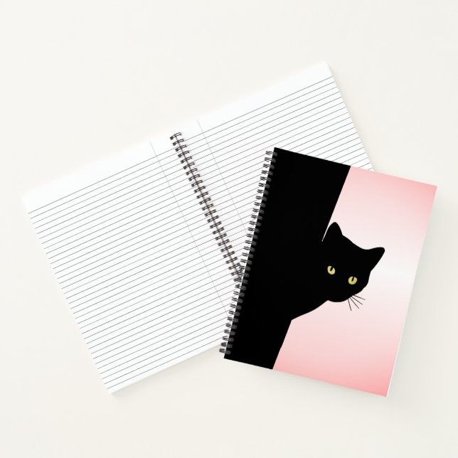 Carnet Chat Noir Rusé Rose (Intérieur)