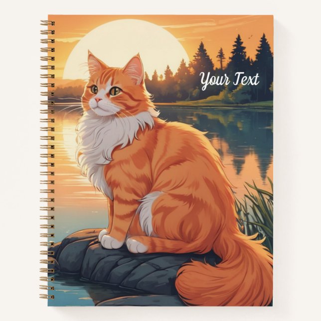 Carnet Chat orange au bord du lac (Devant)