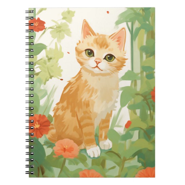 Carnet Chat orange mignon (Devant)