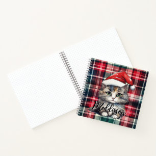 Carnet Chat Père Noël Plaid De Noël Avec Nom