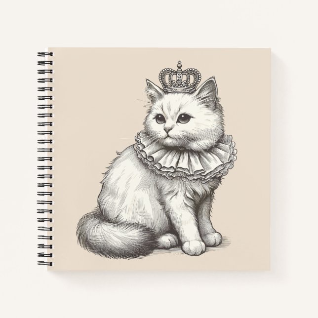 Carnet Chat Persan portant Crown Royal  (Devant)