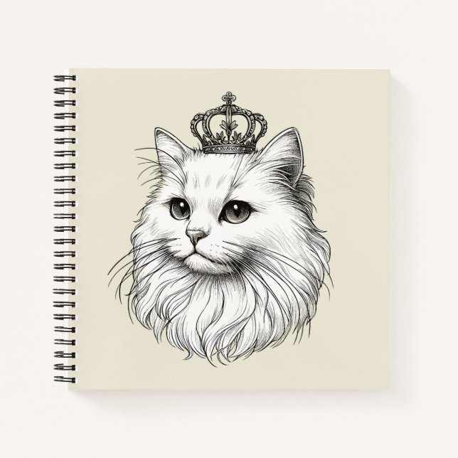 Carnet Chat Persan portant une couronne  (Devant)