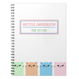 Carnet Chat personnalisé mignon