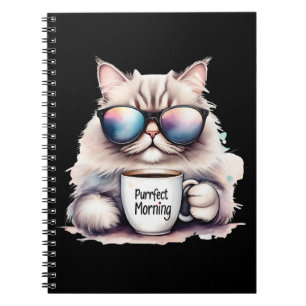 Carnet chat portant des lunettes de soleil et tenant une
