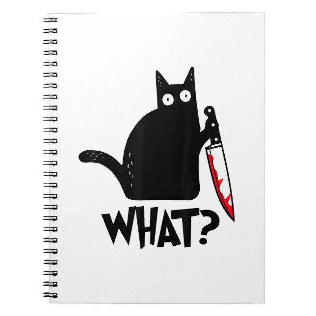 Carnet Chat Qu'est-ce que_ Drôle Chat Noir  (Devant)
