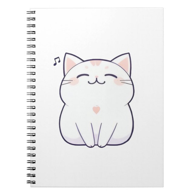Carnet Chat qui chante avec une note de musique Design Ka (Devant)