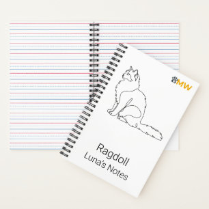 Carnet Chat Ragdoll Minimaliste Nom Personnalisé
