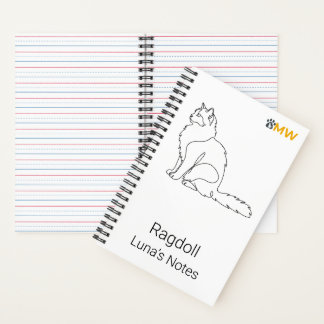 Carnet Chat Ragdoll Minimaliste Nom Personnalisé 