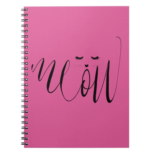 Carnet Chat rose Meow (Devant)