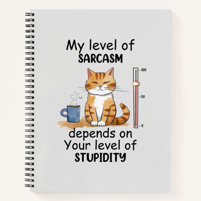 Carnet Chat Sarcastique - Drôle Orange Art (Devant)