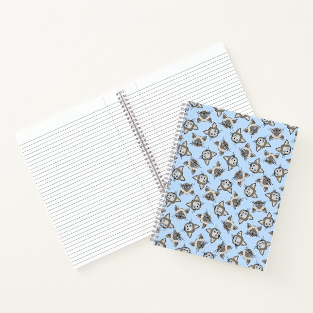 Carnet Chat Siamese Blue Eyed face Motif d'art graphique (Intérieur)