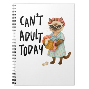 Carnet Chat siamois avec le texte ne peut pas être adulte