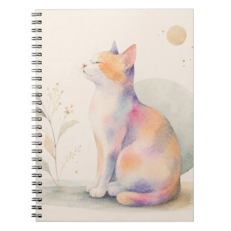 Carnet Chat silencieux au clair de lune – Aquarelle Chat