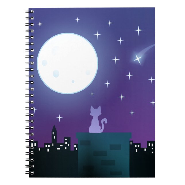 Carnet Chat sous le clair de lune (Devant)