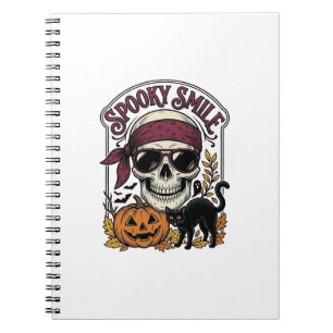 Carnet Chat squelette Halloween Citrouille vintage Graphi