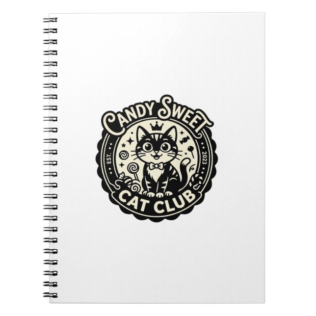 Carnet Chat Sucré Mignon Graphique de Chat Drôle - Chat S (Devant)