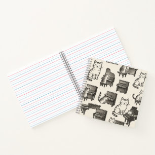 Carnet Chat sur le Piano