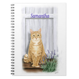 Carnet Chat Tabby Orange avec Lavande