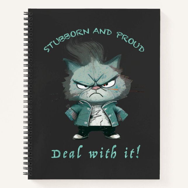 Carnet Chat Têtu Devoir Avec Elle Mignonne Adorable Drôle (Devant)