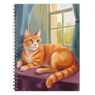 Carnet Chat tigré orange aquarelle animal de compagnie